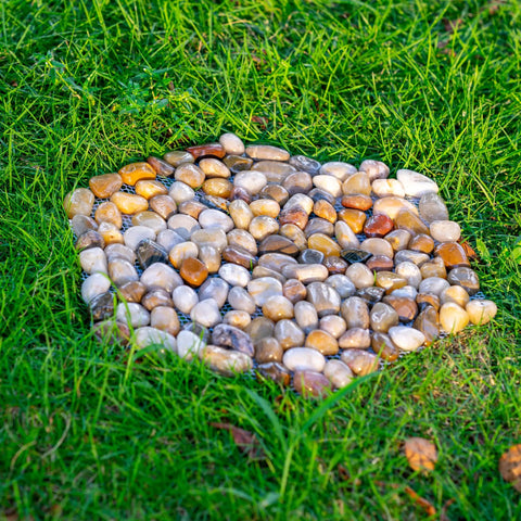 River Rock Stepping Stones Set Of 6 Hexagon Outdoor Garden Path Pavers Polished Pebbles Dope Mosaic Style Landscape Stones
