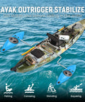 Kayak Stabilizers And Canoe Stabilizer System Kit With Durable Outriggers Installation Accessories Sidekick Arms Rod Light Aqua Built