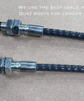 Close-up of Transfer Case Cable Shifter Kit for 231 Fits Wrangler TJ LJ 1997 2006 with durable dust boots