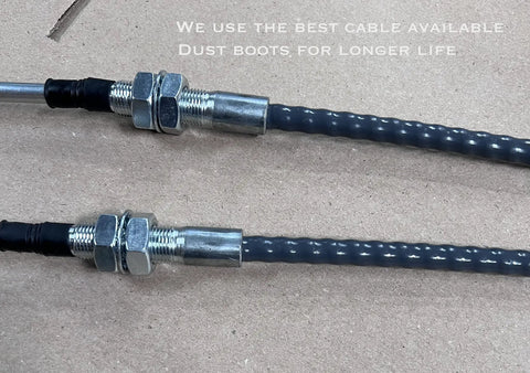 Close-up of Transfer Case Cable Shifter Kit for 231 Fits Wrangler TJ LJ 1997 2006 with durable dust boots