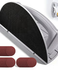 Pro Grade Drywall Corner Sander Kit With 24 Reusable 9 Inch Hook And Loop Discs, semi-circular angle tool for wall corners