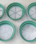 9-Piece Patented Stackable Gold Prospecting Sifting Pan Set With Stainless Steel Mesh, 13.25-Inch Wide Classifier Pans in green