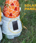 Chillin Gnomes Solar Powered LED Outdoor Light Set Of 2 For Garden Patio And Lawn showing solar panel on gnome's back