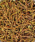 Heavy Duty Cross Recess Bugle Head Drywall Screws With Coarse Threads Yellow Zinc Finish Bulk 3500 Pack close-up of screws pile.