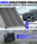 50W Solar Panel Kit With 12V Trickle Charger Maintainer And 10A MPPT Charge Controller waterproof on outdoor setup