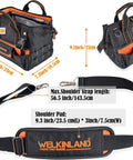 13-Inch Pro-Grade Tool Carrier For Electricians And HVAC Techs Compact 32-Pocket Organizer With Easy-Access Pop-Up Mouth And Orange Lining