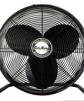 Industrial Grade 20 Inch High Velocity Pivoting Floor Fan For Powerful Air Circulation In Industrial And Commercial Spaces With Powder Coated Steel Construction One Sixth HP Motor OSHA Compliant AMCA Tested Heavy Duty Built To Last front view.