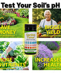 Soil pH Test Kit With 100 Strips And AI Web Reader For Quick Pro-Grade pH Checks In Lawn, Garden And Compost From 3.5 To 9 In About 60 Seconds Great For Lawn And Garden Care, Quick, Easy Home Use, And Compost Testing bottle with garden benefits.