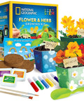 Kids Flower And Herb Gardening Kit With Three Stainless Steel Pots Paintable Surfaces Sticker Set Seed Pack Cosmos Basil Nasturtium