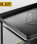 Close-up of the metal shelf on the Upgraded Foldable Platform Cart Dolly with 700 Lb Capacity 2 Tier Moving Flatbed Cart