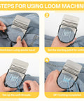Steps for using Mini Portable Patch Set With 50 Color Threads And Darning Loom Kit For Jeans And Socks, four-step guide image