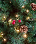 Pastel Easter And Christmas String Lights 40Ft Outdoor Indoor Decor With 200 Incandescent Minis on a Christmas tree with pinecones
