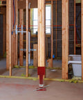 Adjustable Screw Jack Post 14.5-18.5 In For 4x4 Beams in use for house shoring and leveling during basement renovation