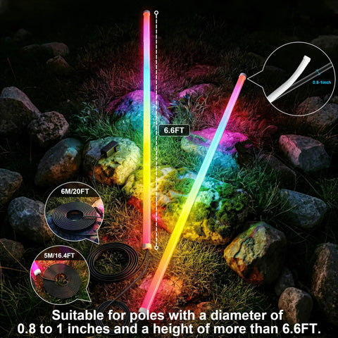 4 Pack Outdoor String Light Poles For Hanging String Lights With Clips And Holders Heavy Duty Metal Post Mounting Stands