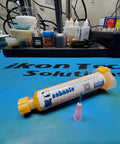UV Solder Mask And Flux Kit For PCB Repair And Rework With Multi Color Green Yellow Red Blue UV Curable Solder Mask Solder Paste Flux Anti Corrosion BGA SMD Protection Includes Blunt Tip Needle Syringe For Precise Rework on workbench