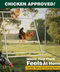 Natural Wood Chicken Perch Roosting Bars For Coop And Backyard Poultry in use by chickens outdoors