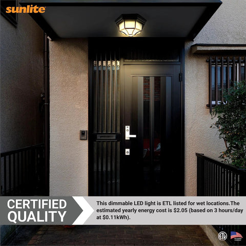 Slick 12 Inch LED Octagonal Outdoor Wall Or Ceiling Flush Mount Light With Dimmable And Selectable 3000K 4000K 5000K CCT, 17W