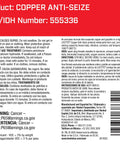 Loctite copper anti-seize lubricant, brush-top bottle, 8 oz, back-label with warnings/directions