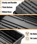 Durable 5 Pack Seed Starter Trays For Indoor Or Outdoor Gardening 17 By 10 By 2.4 Inches showing ribbed base, no holes, no leakage