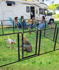 Outdoor Dog Playpen Extra Wide 12 Panel Fence Heavy Duty RustProof Coated with Doors 40 Inch Height Portable for RV Camping