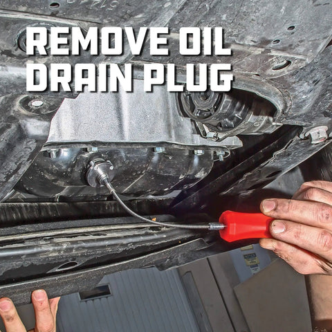 Magnetic Oil Drain Plug Remover Tool With Flexible Shaft For Easy Reach And Quick Clean Removal Hex Bit Magnet Adapter Holds And Removes Plugs No Spills Red 942072