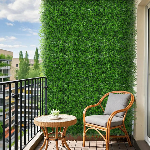 Ultra Dense Realistic Boxwood Hedge Wall Panels 40x120 Inches Covering 33.33 Sq Ft UV Protected Artificial Grass Backdrop For Privacy