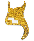 Precision Bass Pickguards For Electric Guitar Gold Pearl Finish With 15 Unique Designs, Easy Install, Durable Protective Plates To Deck Out Your Axe For Modern Rock Sessions. Gold pearl 4-ply Precision Bass pickguard, 13-hole fit
