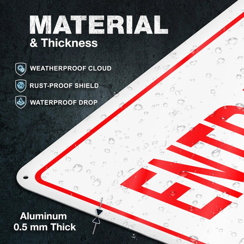 Clear Reflective Entrance Sign For Businesses, 8x12 Inch Rust Free Aluminum, Enter Here, Pre Drilled For Easy Mount, Weatherproof UV Protected Outdoor Sign That Grabs Attention And Directs Guests To The Correct Entry Point, aluminum 0.5 mm thick