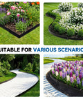 No Dig Galvanized Steel Landscape Edging Kit, 20 Feet Total in 6 Pieces, 8x40 Inches, used in gardens and pathways