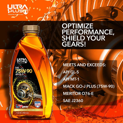 1Plus SAE 75W90 Synthetic Gear Oil API GL5 For Transmission And Differential Bottle Front View