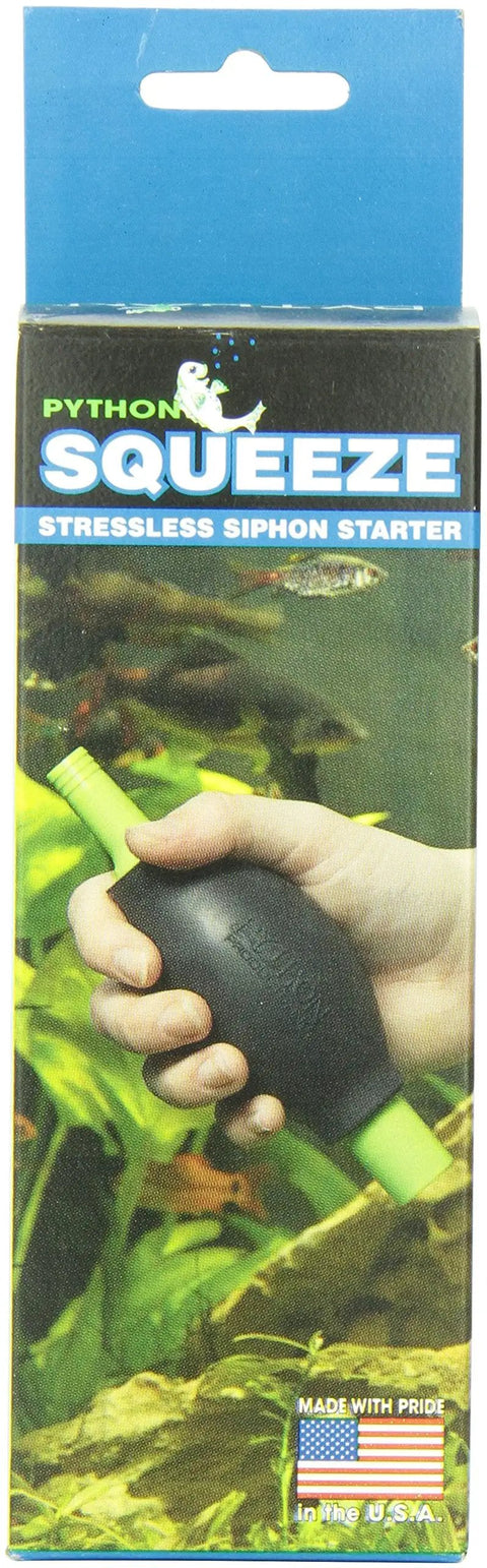 Squeeze Siphon Starter Aquarium Adapter For Quick Water Changes, Easy Prime Siphon That Works With Pro Clean Gravel Washer Kits, No Mouth Priming, Reliable Water Flow For Freshwater And Saltwater Tanks, boxed with adapters