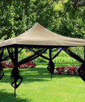12x12 Gazebo Mosquito Netting Universal Replacement Four Panel Mesh Screen Walls With Double Zippers on gazebo frame