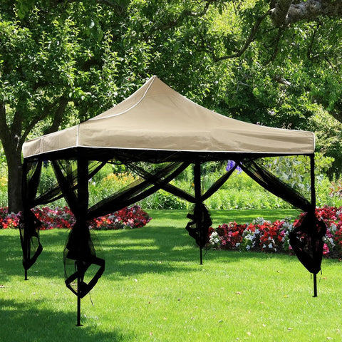 12x12 Gazebo Mosquito Netting Universal Replacement Four Panel Mesh Screen Walls With Double Zippers on gazebo frame