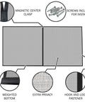 Magnetic Garage Screen Door For Two Car Garages, Heavy Duty Fiberglass Mesh Insect Net Enclosure With Mounting Hardware, diagram details