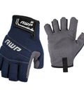 Tough As Nails Fingerless Work Gloves For Men And Women Featuring Padded Palms Rock Solid Knuckle Protection And Exposed Fingertips For Straight Up Precision Control In X Large, navy blue.