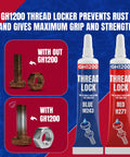 GH1200 medium strength thread locker for rust prevention and maximum grip in nuts and bolts