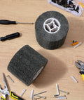2-Pack 60 Grit Polishing Drum Wheel Set, 4.7 By 4 Inch Abrasive Wire Drum for paint and rust removal on wood surface