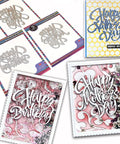 3 Piece Metal Die Cut Set For Card Making And Paper Crafts, Premium Steel Punch Templates displayed with decorated cards