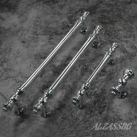 10 Pack Polished Chrome Cabinet Pulls With 5 Inch Hole Centers Vintage Kitchen Hardware Cabinet Handles AL3085CP on display