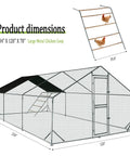 Heavy Duty Walk In Metal Chicken Coop With Spire Roof And Waterproof UV Cover Large Outdoor Run For Ducks And Chickens dimensions