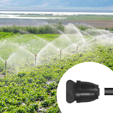 Watering system in use with 20 Pack Drip Irrigation Barbed Locking Fittings And End Caps Three Eighths Inch Tubing Connectors.