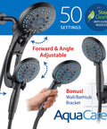 Boss High Pressure Shower Head Duo Handheld And Rain Heads With 50 Modes 3 Way Switch Adjustable Arm Anti Clog Nozzles