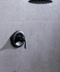 Wall-mounted Single Handle Anti Scald Tub And Shower Faucet With 9 Inch Showerhead And 14 Inch Arm And Spout Matte Black Finish