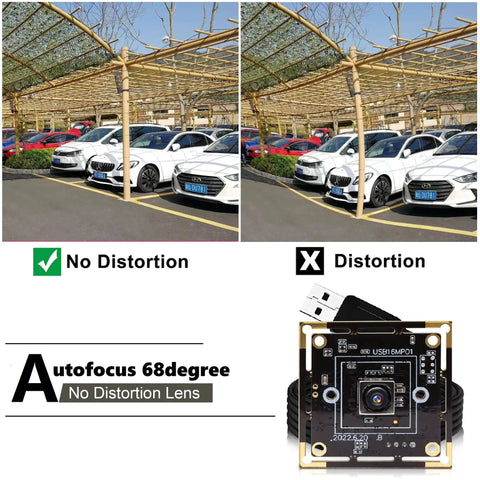 Comparison of distortion effects; left image shows clear lines with 16MP Autofocus USB Camera Module With 4K UVC USB 2.0, 68 Degree Mini Lens IMX298 For Computer, Laptop, And PC, Dope Industrial Lightburn Embedded Webcam Board For Pro Grade High Quality Video Capture; right image shows distortion.