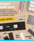 Accessories for Custom Name Plate for Desk or Door With 14 Color Options 2 by 8 Inches Easy to Personalize Includes Desk or Wall Mount Ideal Office Sign for Teams and New Hires, including screws, double sided tape, pins, velcro, and magnetic tape.