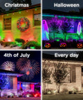 Vibe Eternity Garden Lights 50 Foot Outdoor RGBWIC LED Uplights Kit with Seasonal Decorations and Smart App Control