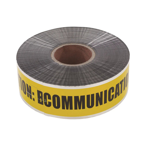 Detectable Underground Line Tape for Buried Utilities in Yellow Caution Buried Communication Line Below Legend 1000 ft, 3-inch wide