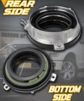 HocvrlX auto locking hub actuators, 2pc; rear and bottom views for 4x4/4WD vehicles, metal housing with seals.