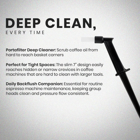 Slim 7 Inch Group Head Cleaning Brush With Drip Guard For Espresso Machines, Backflush Tool For Precise Maintenance shown