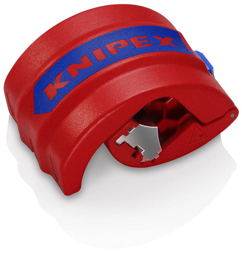 BiX Pipe Cutter For 3/4 Inch To 2 Inch Pipes With 3/32 Inch Wall Thickness, red and blue reversible blade head.